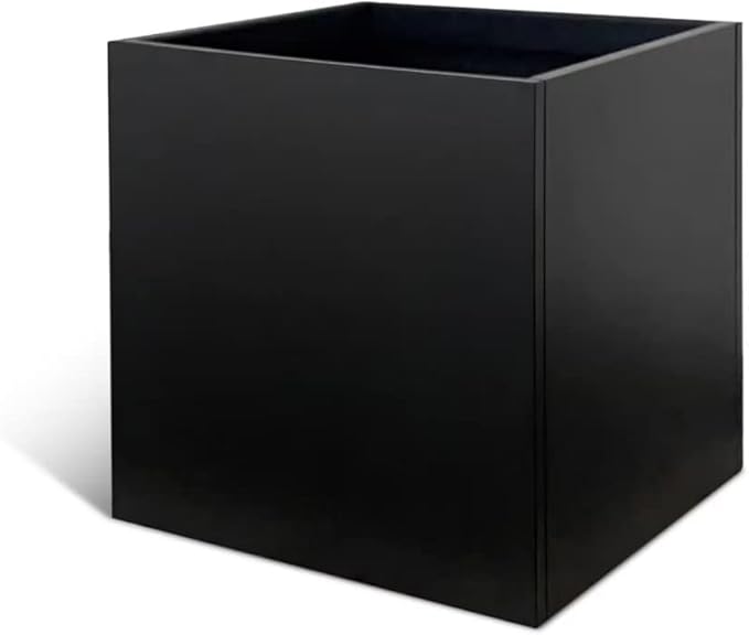 Galvanized Steel Planter Box Black Metal Planter 24Inch Large Square Indoor by GZGNEEVL