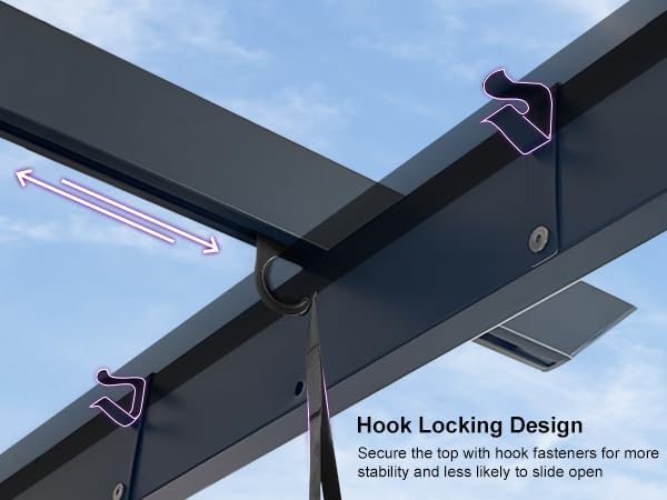 PURPLE LEAF 10' x 13' Aluminum Outdoor Pergola Retractable Pergola - Image 8