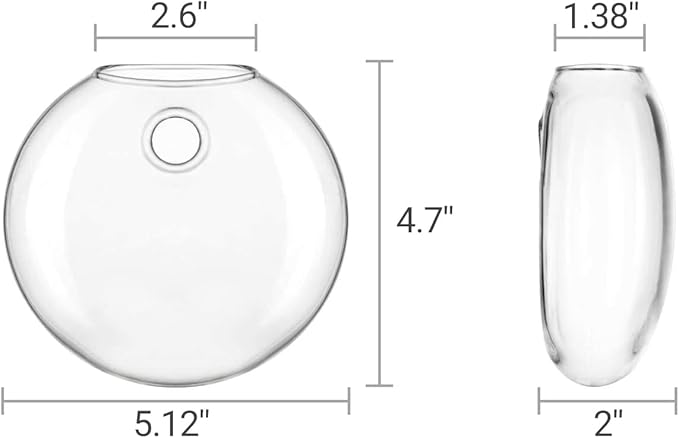 Mkono Wall Hanging Glass Terrariums Planter Oblate Flower Vase - Image 6