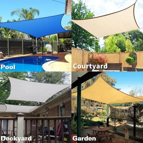 KANAGAWA 9'X13' Sand Custom Size Sun Shade Sail Rectangle UV Block Canopy Cover - Image 7