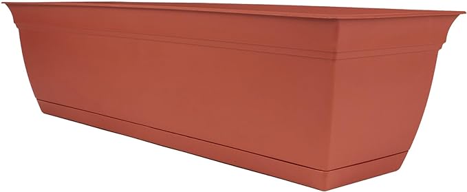 The HC Companies 30" Eclipse Plastic Window Box 7.76"x29.98"x6.57" in Clay Color by TheHCCompanies