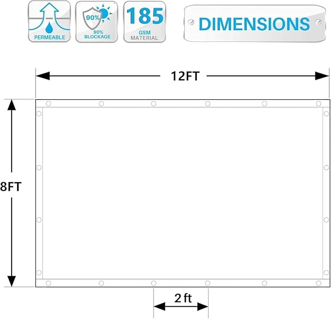 90% Shade Cloth Sun Shade Fabric Privacy Screen Shade Cover - Image 3
