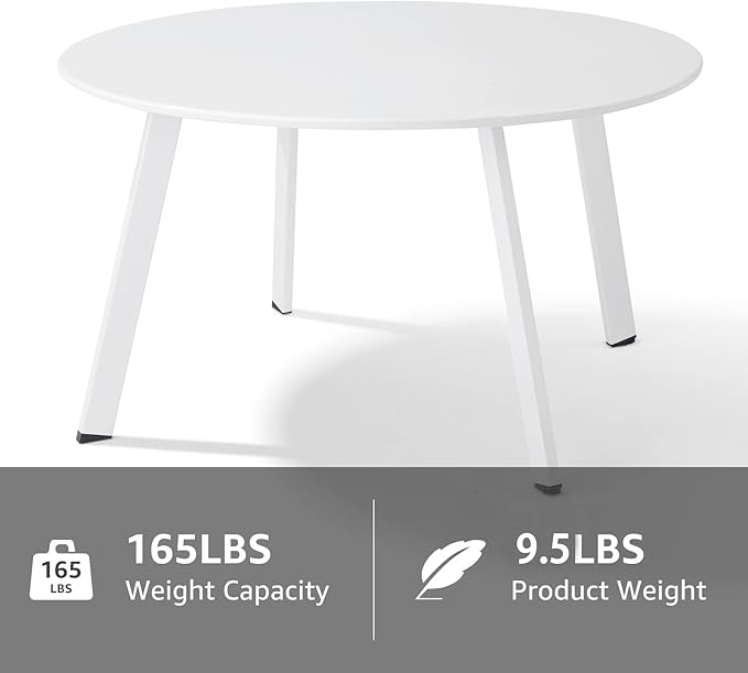 Outdoor Patio Coffee Table Set of 2, Weather Resistant End Table, Round Nesting - Image 6