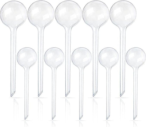10 Pcs Clear Plant Watering Globes, Plastic Self-Watering Bulbs, Flower by -PlantWateringGlobes-