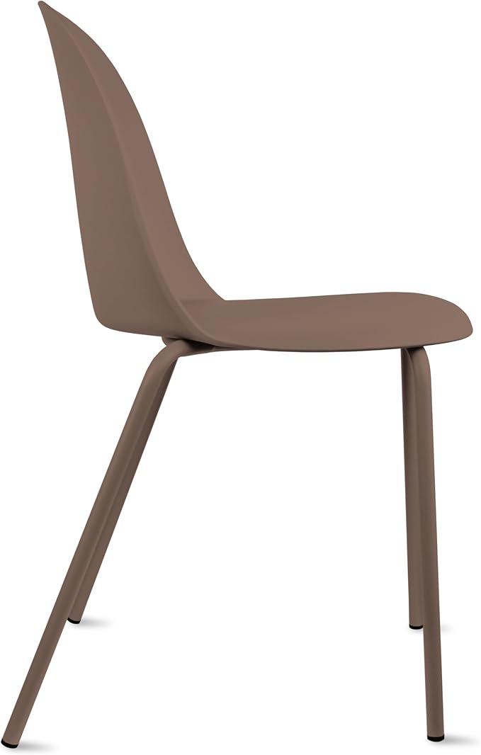 2xhome Set of 4 Modern Stackable Armless Dining Chairs | Plastic Shell Seat - Image 5