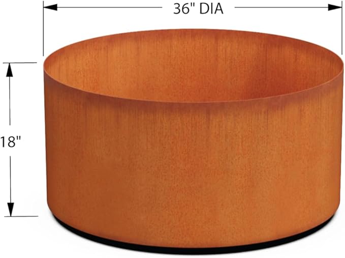 PLANTERCRAFT Corten Steel Metal Planter Box, Round Sizes, Modern Garden Steel - Image 5