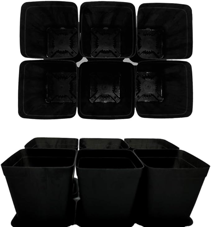 OJYUDD 24 Pack 3 Inch Black Nursery Pot Flower Pots Square Plastic Plant Pot - Image 5