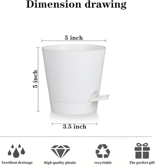 5 Pack 5 inch Self-Watering Pots, African Violets Planter - Image 2