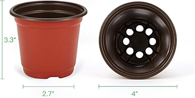 JERIA 100-Pack 4 Inch Plastic Plant Nursery Pots Come - Image 2