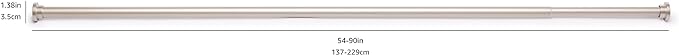 Amazon Basics No Drill Adjustable Indoor Outdoor Tension Curtain Rod, 54-90" - Image 6
