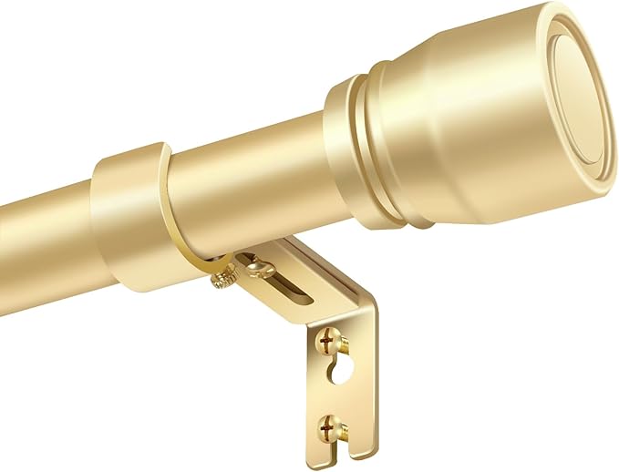 1” Diameter Gold Curtain Rod Itself is 30-60 inch 2 Pack, Fit 30 to 56 Windows by Unknown