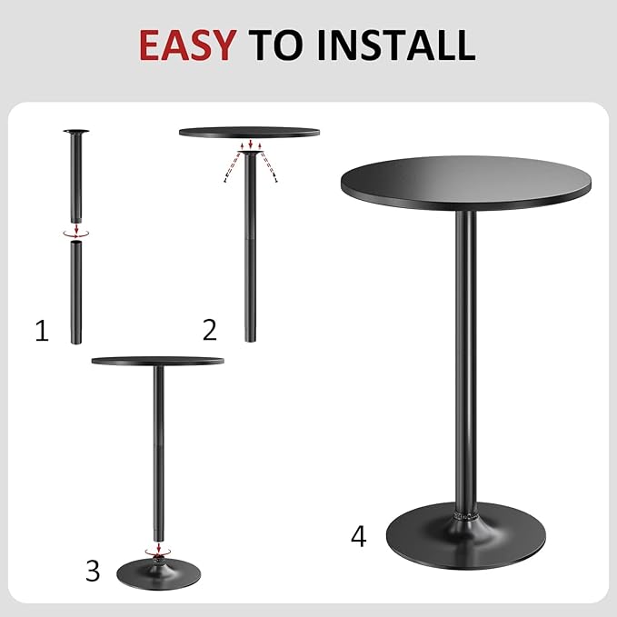 Furmax Bistro Pub Table Round Bar Height Cocktail Table - Image 3