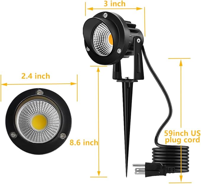 Romwish 120V LED Landscape Lights, 10W 120V Outdoor Landscape Lighting - Image 5