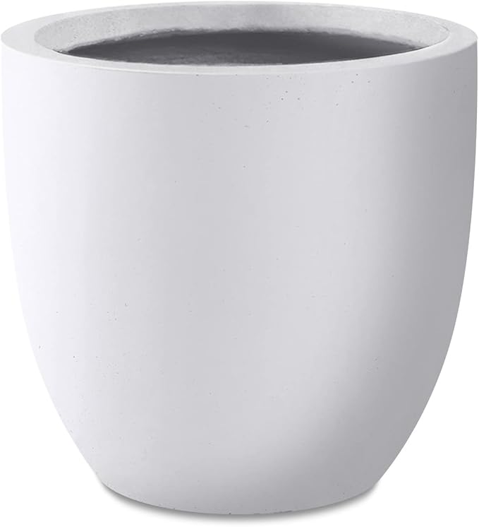 Kante 13.4" Dia Round Concrete Planter, Large Outdoor Modern Indoor Decorative by Kante