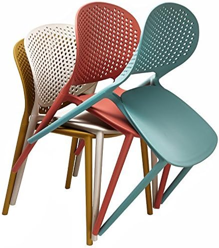 2xhome Set of 2 Patio Dining Chairs | Modern Stackable Outdoor Pool Side Chair - Image 5