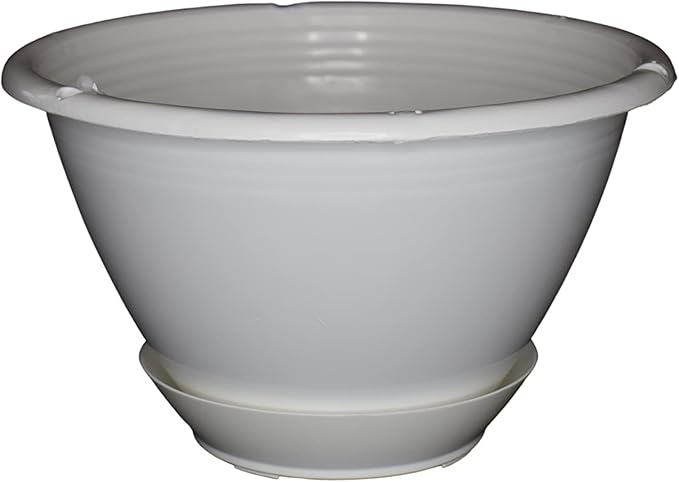 8" White Plastic Hanging Basket - Image 8