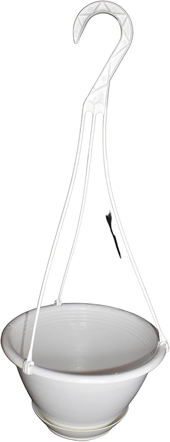 8'' White Plastic Hanging Basket - Image 5