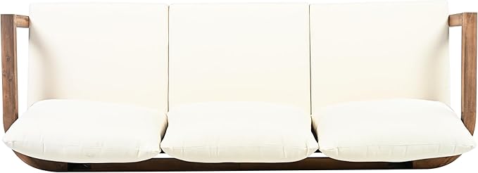 Merax 3 Seater Outdoor Acacia Wood Patio Sofa - Image 8