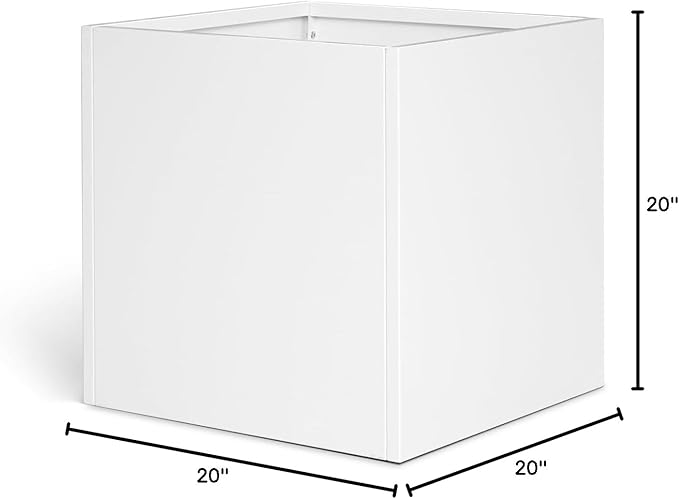 White Outdoor Planter Square Steel Planters Galvanized Steel Planter Box 20 - Image 8