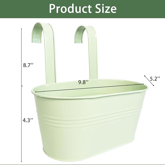 Balcony Hanging Planters Flower Pots, Fence Pot Hanging Plant Holders - Image 5