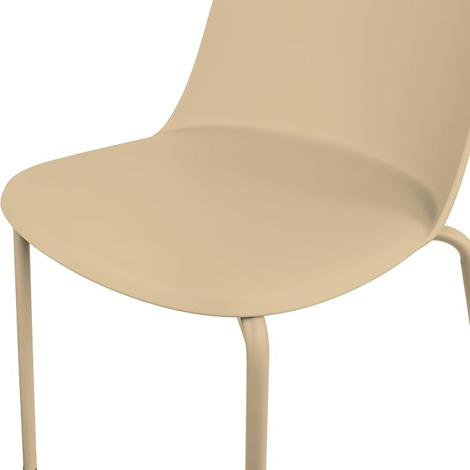 2xhome Set of 4 Modern Stackable Armless Dining Chairs | Plastic Shell Seat - Image 7