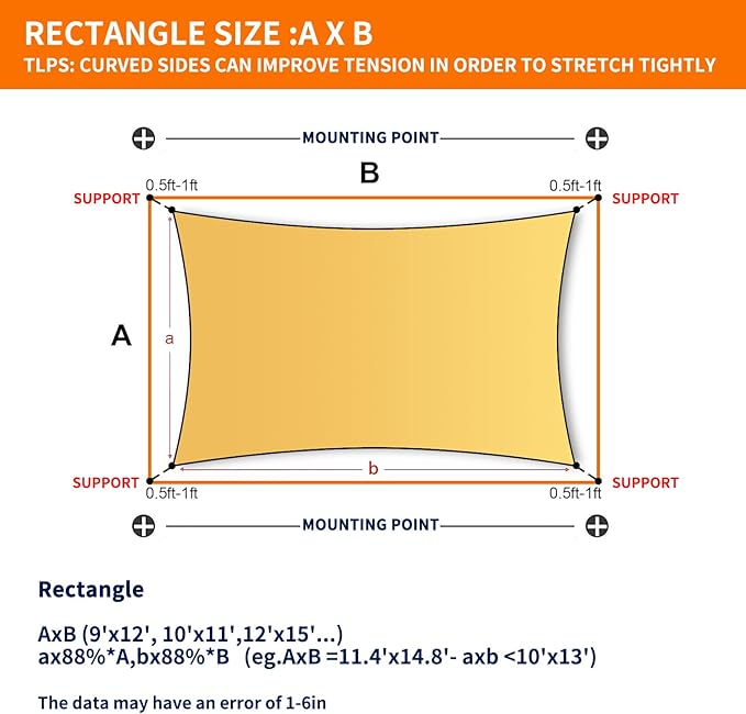 8' x 8' Sun Shade Sail Sand Curved Commercial Outdoor Shade Cover Sand - Image 2