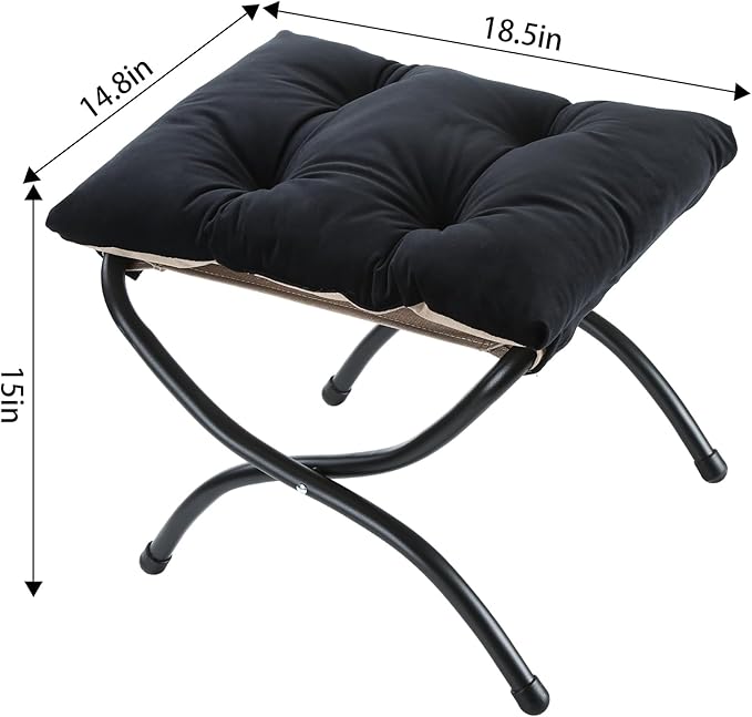 15" Foldable Foot Stool Ottoman - Image 5