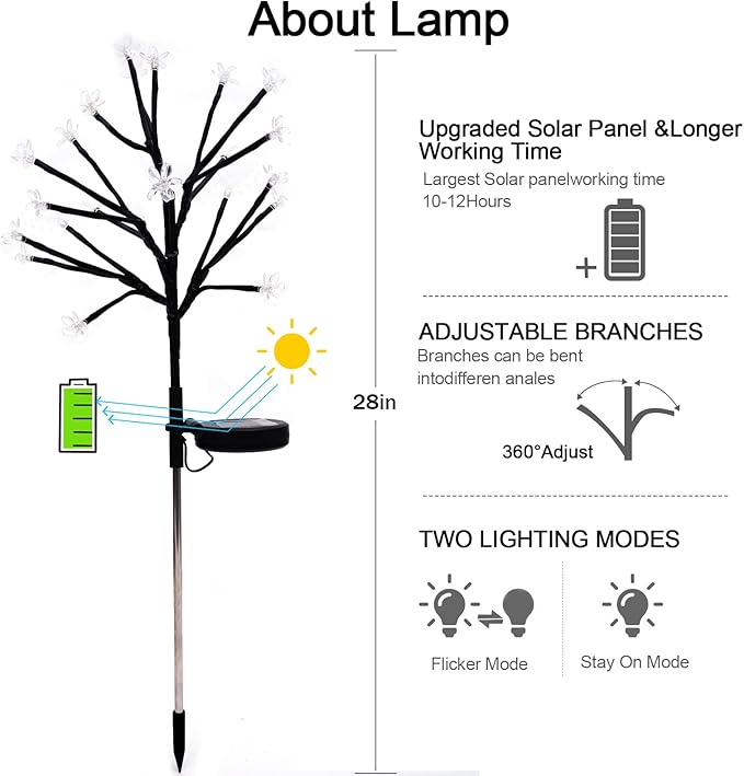 Solar Garden Lights Outdoor, Solar Lights Outdoor Decorative Waterproof - Image 5