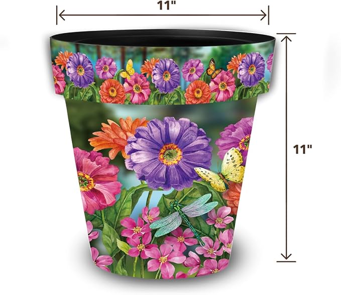 Briarwood Lane Zinnias in Bloom Medium Planter - Image 2