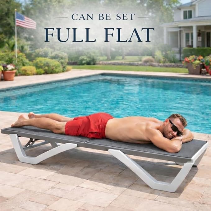 Kozyard Outdoor Chaise Lounge Chair, Full Flat Adjustable Patio Lounger - Image 6