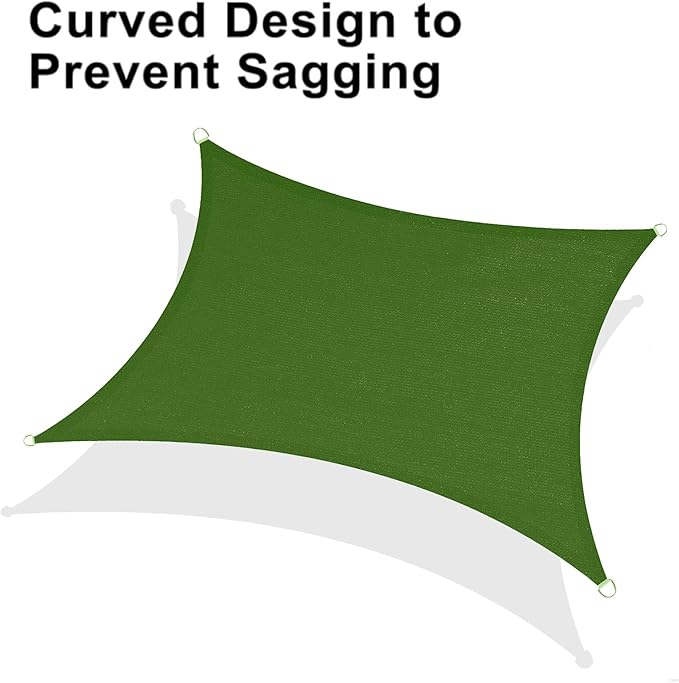 LOVE STORY Custom Size 5'x10' Piquant Green Sun Shade Sail Rectangle UV Block - Image 6