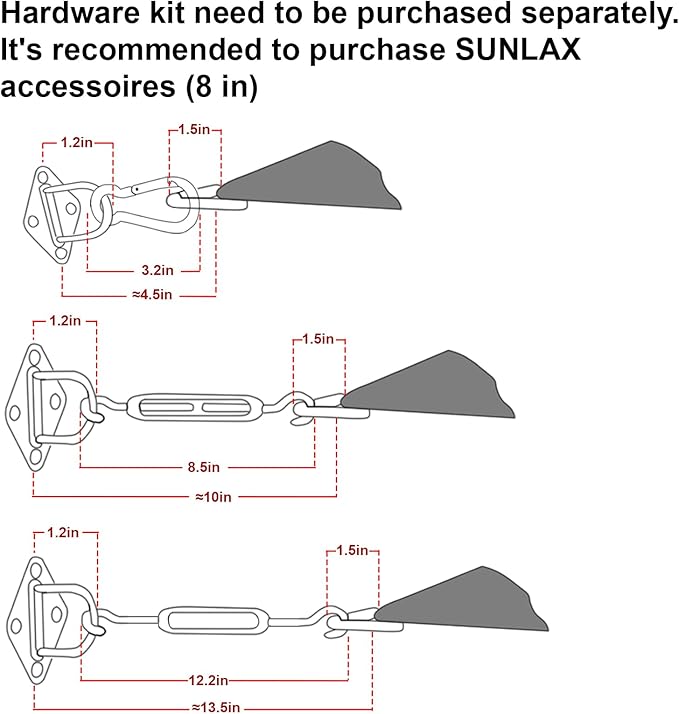 SUNLAX Sun Shade Sail 16' x 20' Butter Cream Rectangle Canopy Sail Shade Cover - Image 3