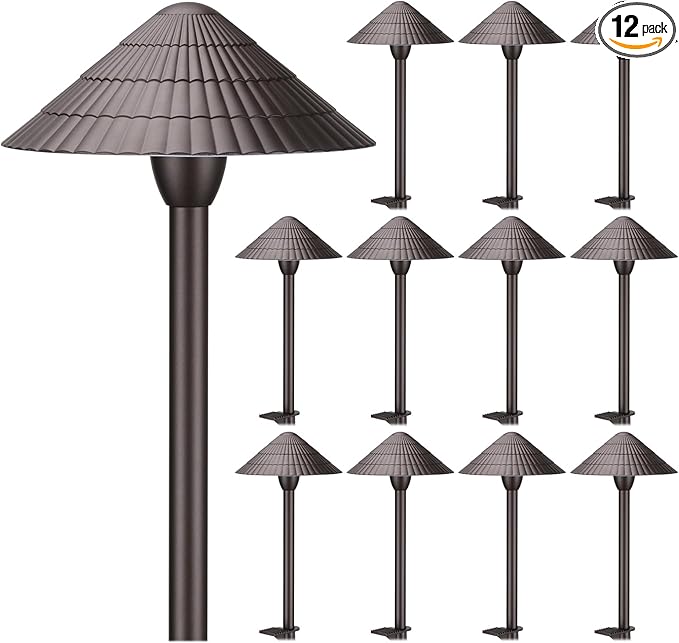 LEONLITE 12-Pack 5CCT LED Low Voltage Landscape Lights, 3W Cast-Aluminum 12-24V by LEONLITE