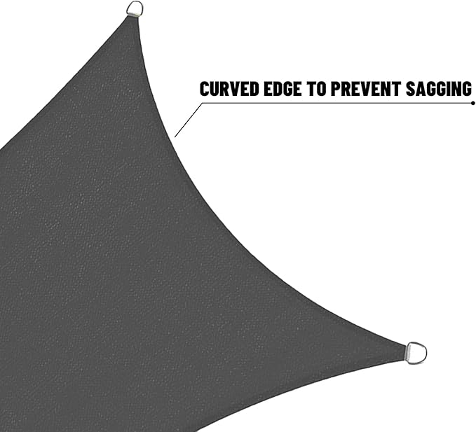 SUNNY GUARD Sun Shade Sail 16' x 20' Rectangle Graphite Grey UV Block Sunshade - Image 7