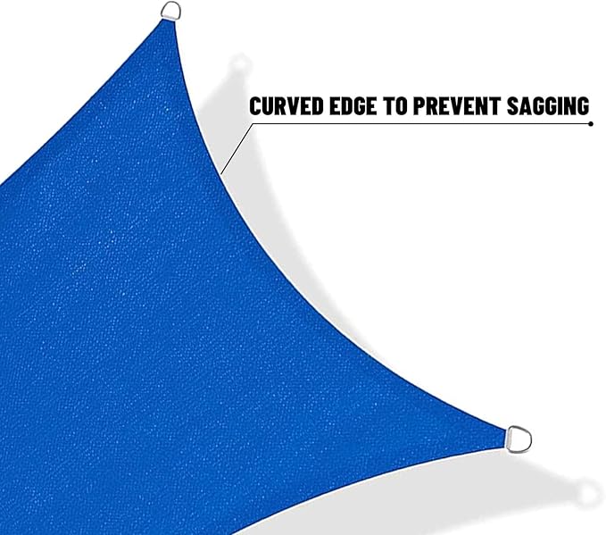 SUNNY GUARD Sun Shade Sail 10' x 13' Rectangle Blue UV Block Sunshade - Image 7