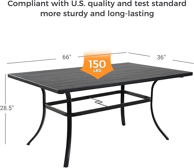 Grand patio Outdoor Dining Set, 7-Piece Patio Table and Chairs Set, Metal Woven - Image 2