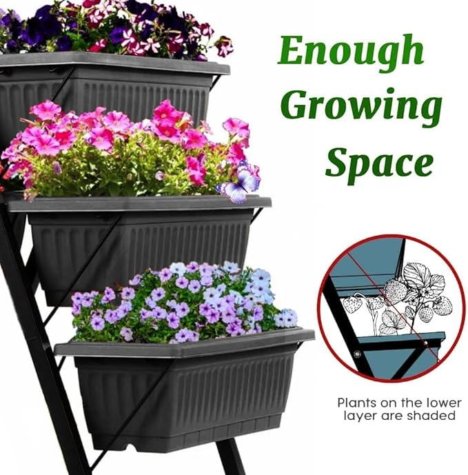 SEJOV 2 Pack Vertical Raised Garden Bed, 5 Tiers Elevated Planter Box - Image 6