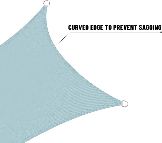 LOVE STORY Waterproof 10' x 13' Rectangle Sky Blue Sun Shade Sail Cannoy UV - Image 6