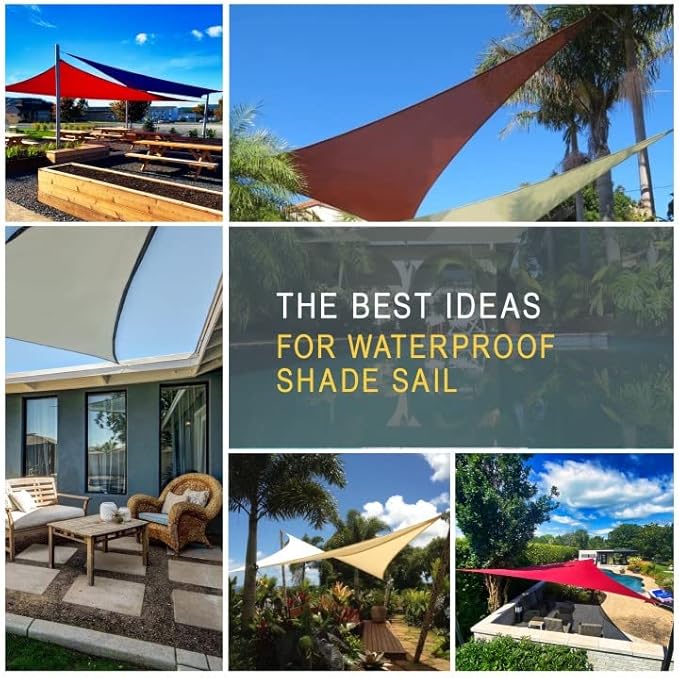 SUNNY GUARD Waterproof Sun Shade Sail 10' x 13' Sand Rectangle UV Block Sunshade - Image 7