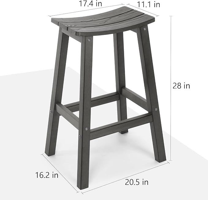 Stoog Bar Stools Set of 4, All-Weather Outdoor Barstools, 400 lbs Weight Support - Image 3