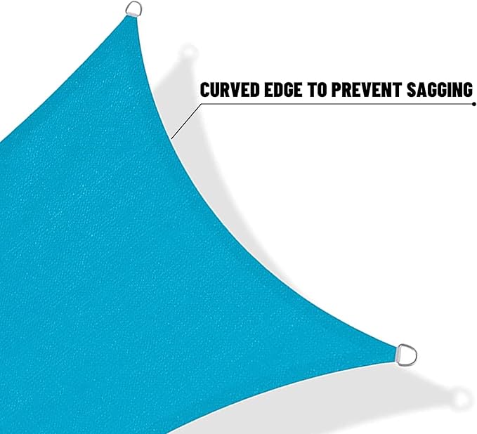 SUNNY GUARD Custom Size 10'x14'x17.2'Turquoise Blue Sun Shade Sail Right - Image 7