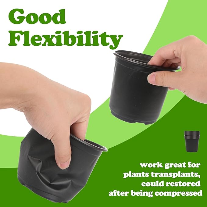 100 Packs 4 Inch Nursery Pots, 4 5 6 Inches Plastic Nursery Pots - Image 4