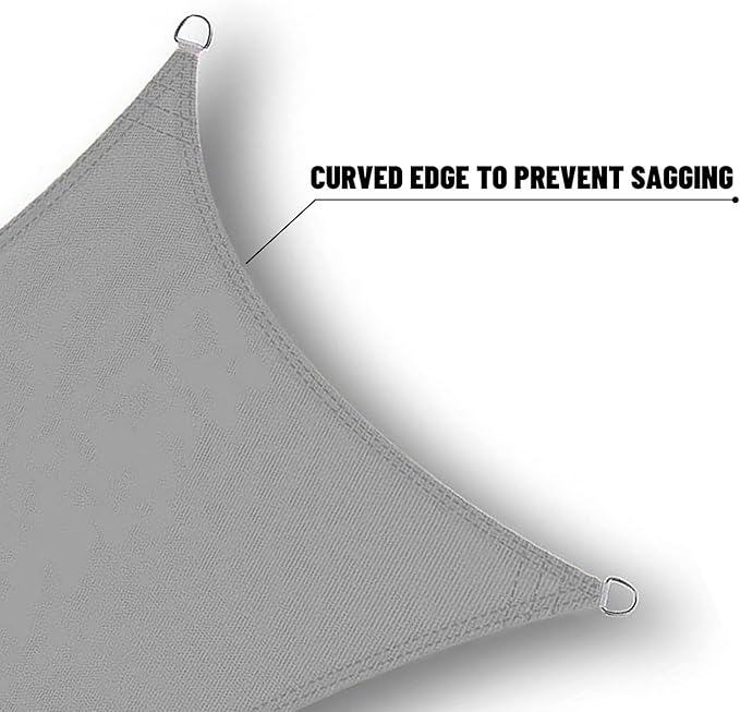 SUNNY GUARD Waterproof Sun Shade Sail 7' x 10' Charcoal Rectangle UV Block - Image 4