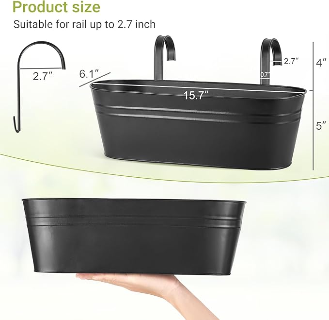 Dahey 5 Pcs Metal Iron Hanging Flower Pots - Image 2