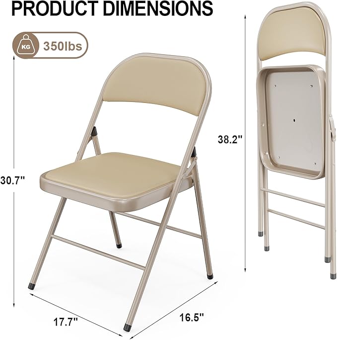 VINGLI 8 Pack Folding Chairs - Image 3