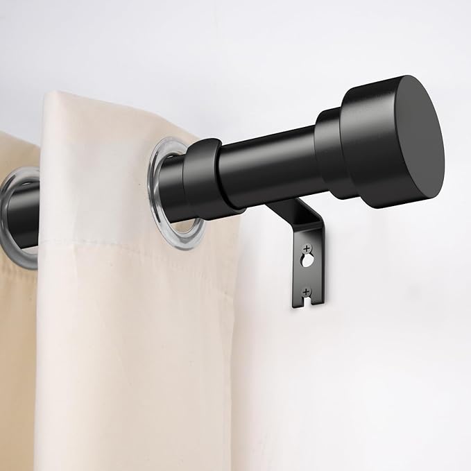 Time Forest Curtain Rods for Windows 32 to 240, 1 Inch Adjustable Black Heavy - Image 2