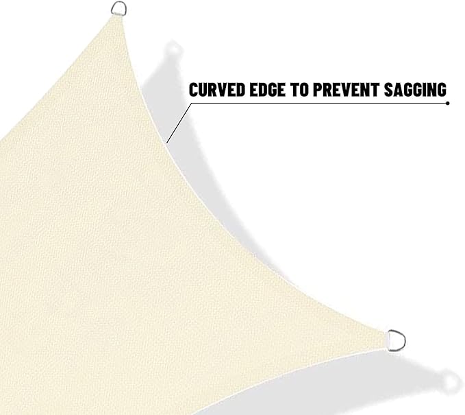 SUNNY GUARD Custom Size 6'x7' Butter Cream Sun Shade Sail Rectangle UV Block - Image 7