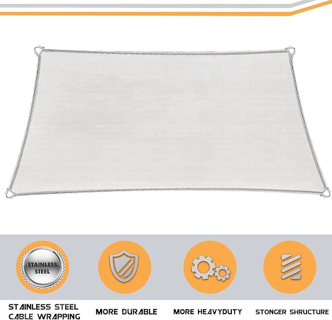 Upgraded with High-Strength Steel Cable Edges 20' x 26' Sun Shade Sail - Image 4