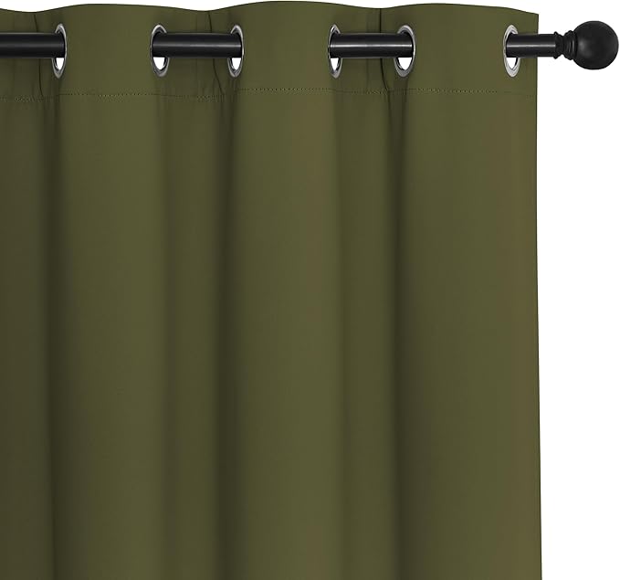 NICETOWN Olive Green Blackout Curtains - Image 7