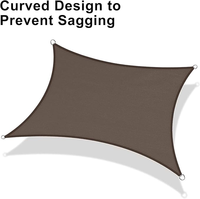 LOVE STORY Custom Size 6'x6' Brown Sun Shade Sail Rectangle UV Block Canopy - Image 6